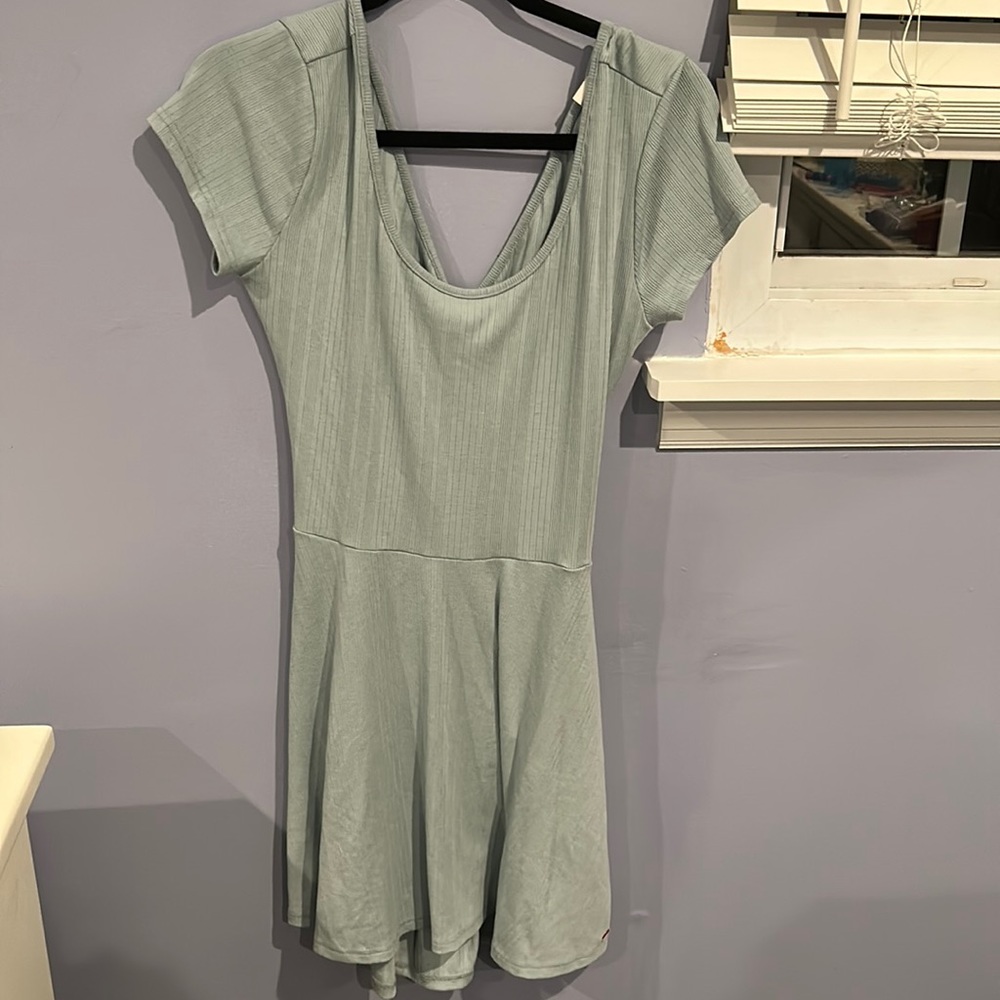 Criss Cross back blue dress